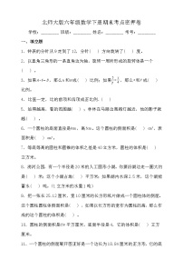 北师大版六年级数学下册期末考点密押卷（一）（含答案）