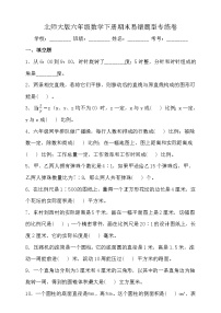 北师大版六年级数学下册期末易错题型专练卷（一）（含答案）