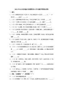 2021年山东省临沂市蒙阴县小升初数学模拟试卷