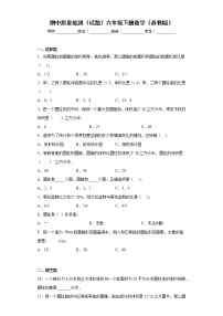 期中质量检测（试题）-六年级下册数学苏教版