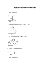 期中复习专项训练—图形计算（试题）五年级下册数学北师大版