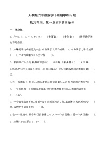 人教版六年级数学下册期中练习题(2)