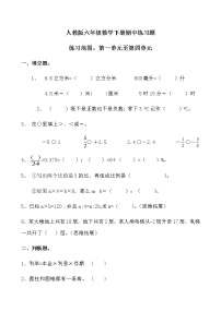 人教版六年级数学下册期中练习题(8）