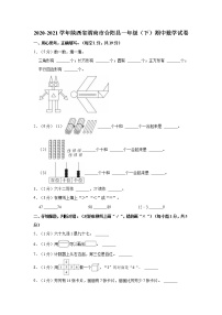 2020-2021学年陕西省渭南市合阳县一年级（下）期中数学试卷