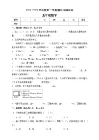 期中检测（试题）五年级数学下册人教版