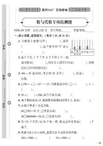 （2023春）五四青岛版小学数学（三下）--黄冈360°定制密卷 数与代数专项检测题