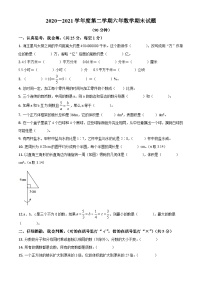 【小升初真题卷】2020-2021学年吉林省通化市辉南县人教版六年级下册期末测试数学试卷（原卷版+解析版）