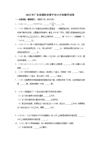【小升初真题卷】广东省揭阳市普宁市2021-2022学年六年级下学期数学小升初试卷(含解析)