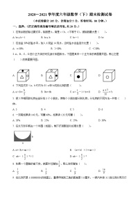 【小升初真题卷】2020-2021学年辽宁省大连市高新区北师大版六年级下册期末测试数学试卷（原卷版+解析版）