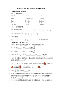 2023年江苏省南京市小升初数学模拟测试卷