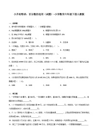 小学数学六年级下册小升初人教版专题特训：百分数的运用（含答案）学案