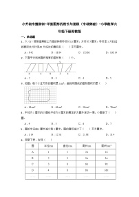 小学数学六年级下学期小升初苏教版专题特训：平面图形的周长与面积（含答案）学案