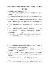 广东省深圳市宝安区松岗第二小学2022-2023学年六年级下学期期中数学试卷