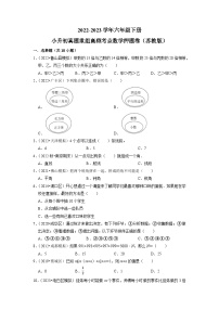 小升初质量检测-2022-2023学年六年级下册小升初高频考点数学押题卷（苏教版）