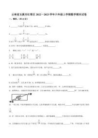 2022-2023学年云南省玉溪市红塔区六年级上册期末测试数学试卷