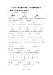 2023年山东省德州市平原县小升初数学模拟试卷及答案