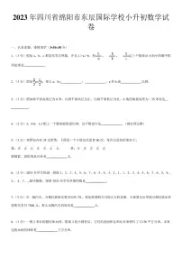 2023年四川省绵阳市东辰国际学校小升初数学试卷