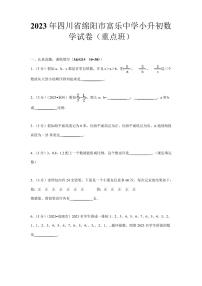 2023年四川省绵阳市富乐中学小升初数学试卷