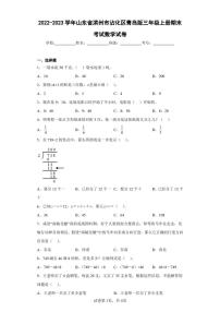 2022-2023学年山东省滨州市沾化区青岛版三年级上册期末考试数学试卷（含答案解析）