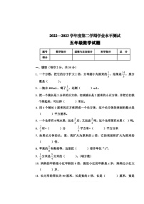 河南省驻马店市平舆县2022-2023学年五年级下学期期中考试数学试题