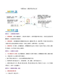 专题08《小数的初步认识》-2022-2023学年三年级数学下册期末专项复习（学生版+教师版）苏教版