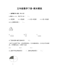 最新人教版五年级下册数学期末综合模拟试题（六）附答案