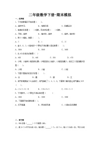 最新人教版二年级下册数学期末素养测评试卷（九）附答案