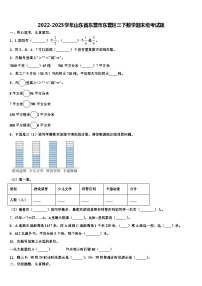 2022-2023学年山东省东营市东营区三下数学期末统考试题含解析