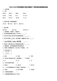 2022-2023学年新疆喀什地区泽普县三下数学期末调研模拟试题含解析