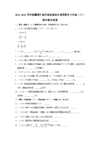 2021-2022学年新疆喀什地区麦盖提县吐曼塔勒乡六年级（下）期中数学试卷