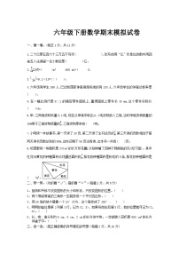 人教版六年级下册数学期末模拟试卷（4）