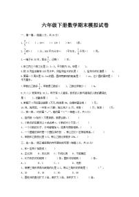 人教版六年级下册数学期末模拟试卷（16）