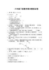 人教版六年级下册数学期末模拟试卷