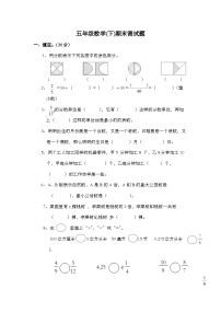 期末检测卷（试题）-五年级下册数学西师大版