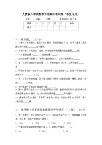 期中测试卷（试题）-六年级下册数学+人教版