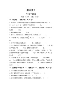 期末复习（试题）-六年级下册数学冀教版