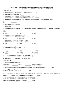 2022-2023学年甘肃省天水市麦积区数学四下期末调研模拟试题含解析