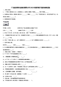 广东省深圳市龙岗区春蕾小学2023年数学四下期末调研试题含解析