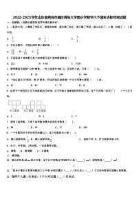 2022-2023学年山东省青岛市南区青岛大学路小学数学六下期末达标检测试题含解析