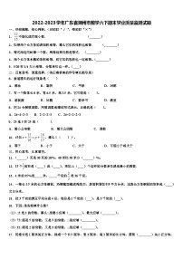 2022-2023学年广东省潮州市数学六下期末学业质量监测试题含解析