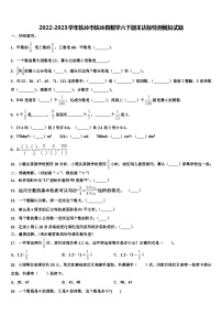 2022-2023学年铁岭市铁岭县数学六下期末达标检测模拟试题含解析