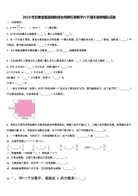 2023年甘肃省临夏回族自治州康乐县数学六下期末调研模拟试题含解析