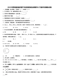 2023年贵州省安顺市镇宁布依族苗族自治县数学六下期末检测模拟试题含解析