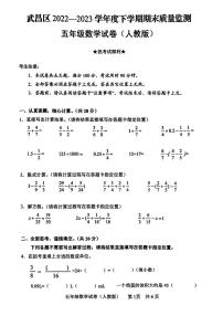 湖北省武汉市武昌区2022-2023学年五年级下学期期末数学试卷(002)