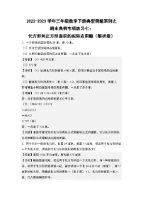 人教版数学三年级下册期末典例专项练习七：长方形和正方形面积的实际应用题（解析+试卷）