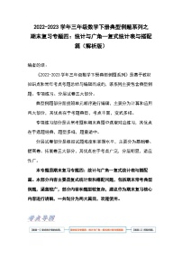 人教版数学三年级下册期末复习专题四：统计与广角—复式统计表与搭配篇（解析+试卷）