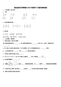 湖北省武汉市蔡甸区2023年数学六下期末调研试题含解析