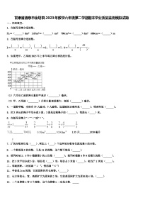 甘肃省酒泉市金塔县2023年数学六年级第二学期期末学业质量监测模拟试题含解析