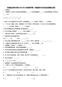 甘肃省庆阳市环县2023年六年级数学第二学期期末学业质量监测模拟试题含解析