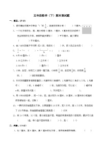 期末测试题（试题）五年级下册数学-西师大版